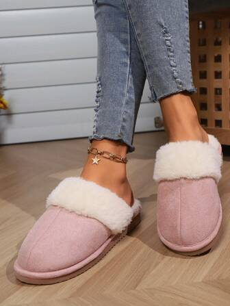 Women's Fluffy Thick Classic Slippers, Dual-Layer Memory Foam Midsole, Anti-Slip EVA Outsole