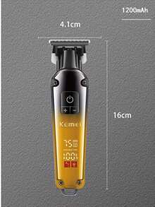 Kemei KM-1866 男士专业无线理发器，男士胡须修剪器，带 LED 显示屏和 3 档速度，男士电动剃须刀，理发器，胡须修剪器，毛发修剪套装，节日礼物，USB Type-C - 彩色 - 查看 11