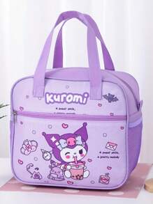 Sanrio 1 PC Sanrio Kuromi, HelloKitty Lunch Box Bag, Insulated Lunch Bag, Large-Capacity Lunch Box Bag, Storage Bag, Cartoon Theme Design Handbag, Suitable For Students, Offices, Outdoor Picnics, Various Uses, Non-Food Contact
