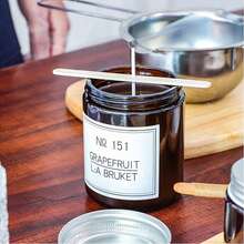 TOEDO 170 件/套，包含 100 根 6 英寸蜡烛芯、60 个蜡烛芯贴纸和 10 个木制蜡烛芯定型器，适用于大豆蜂蜡蜡烛制作和 DIY 蜡烛