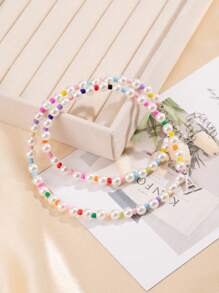 1 pieza de joyería personalizada con cuentas estilo bohemio de la A a la Z, joyería versátil para uso diario que se adapta fácilmente del ambiente de playa a la fiesta. Accesorio liviano y llamativo, adecuado para usar en capas o solo.