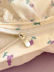 4 件套花卉床上用品套装，柔软舒适的卧室床单，花卉设计，紫色可爱花朵图案，透气柔软的四季床上用品套装，包括 1 个羽绒被套、1 个床单、2 个枕套，无需填充，适用于卧室、宿舍、家庭使用，多种尺寸可选 - 紫色 - 查看 11