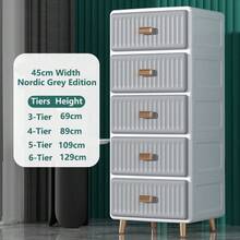 5/4/3/2/1-Tier Narrow Gap Drawer Storage Cabinet, Slim Side Shelf Unit, Multi-Layer Plastic Nightstand, Bathroom - Multicolor - View 24