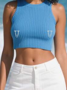 Steel Nipple Shield Rings Tongue Barbell Piercing Jewelry Retainer 14G 5/8Inch Chain Dangle Clear CZ For Women Men 1Pair