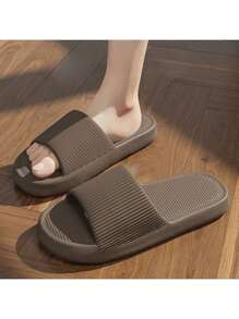 1pair Quiet EVA Slippers For Men And Women - Non-Slip, Odor-Resistant Summer Indoor Slippers With Soft Textured Soles, Great For Home And Bathroom Use, Cute Slippers Back To School
