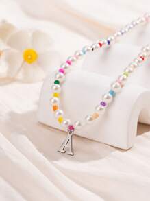 1 pieza de joyería personalizada con cuentas estilo bohemio de la A a la Z, joyería versátil para uso diario que se adapta fácilmente del ambiente de playa a la fiesta. Accesorio liviano y llamativo, adecuado para usar en capas o solo.