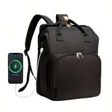 Baby Diaper Bag Backpack With Portable Changing Station, Waterproof Large Capacity Travel Bag With Changing Pad, Baby Stuff Organizer For Newborns - 黑色 - 查看 8