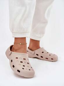 Sandalias casuales y versátiles con diseño hueco para mujer, para el verano - Beis - Ver 2