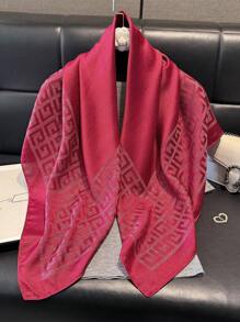 1pc Women Simple Geometric Print Shiny Scarf, Elegant Shawl/Hijab/Head Wrap For All Season Sun Protection