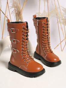 New Style Children's Casual Versatile Flat Knight Boot, Mid-Top Children Boots