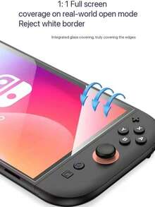 1 件 2 游戏机钢化玻璃屏幕保护膜，防刮、防爆、防指纹、超清晰、无尘、自清洁、高清屏幕保护必需品，适用于日常防护、办公室、家庭垫屏幕保护垫配件防水防震防摔防摔全覆盖