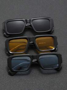 1/2/2/4 Pairs Men Square Rivet Minimalist Fashion Fashion Glasses, Suitable For Daily Driving, Stage Performance, Party, Travel