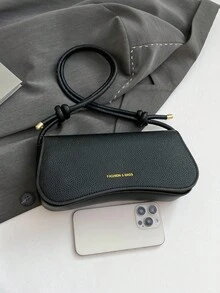 简约纯色荔枝纹女士单肩包 - 可调节顶部提手，多功能时尚斜挎包，钱包 - 适合女性办公室工作