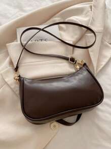 2025, nuevo bolso de hombro / cruzado de moda clásico con diseño de estampado de letras, decoración de cadena de metal y tela impermeable de PU. Adecuado para compras, monederos, estudiantes, mujeres jóvenes y mujeres de oficina. Perfecto para la oficina, el colegio, el trabajo, los negocios, los desplazamientos, las actividades al aire libre, los viajes y los picnics.
