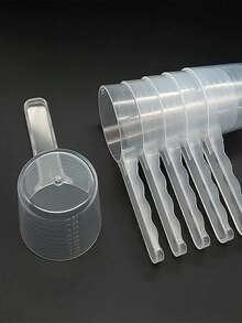 2pcs Transparent Pet Scoops With Scale, Plastic Dog Food Spade, Pet Supplies - Clear - View 3