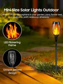4/8/12 件户外太阳能手电筒，太阳能 LED 闪烁火焰灯，用于花园装饰，自动开/关，适用于草坪、庭院、小路、车道、景观照明