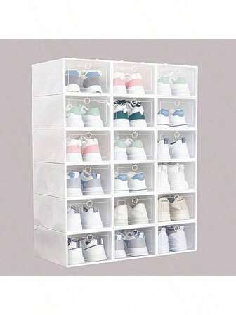 Transparent Shoe Storage Boxes, Space-Saving Folding Shoe Racks, Organizers For Shoe Cabinet