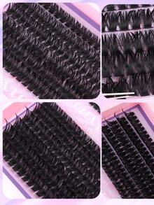 CMAYOME 192/240 piezas Kit de extensión de pestañas, Kit de extensión de pestañas DIY, (8-16 mm) Kit de racimos de pestañas individuales Curl D, Kit de extensión de pestañas con adhesivo y sellador y herramienta aplicadora, Kit de pestañas para uso diario, fiesta, viaje o como regalo para familiares y amigos, racimos de pestañas, pegamento para pestañas, kit de pestañas individuales, pestañas, pestañas postizas - Negro - Ver 8