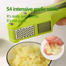 1件装二合一厨房蒜蓉压榨器，蒜蓉切片器，蒜蓉切碎器，手动蒜蓉压榨器，蒜蓉夹，多功能蒜蓉压榨切片器，手动蒜蓉捣碎器，适用于制作蒜蓉、蒜片、姜片、姜蓉 - 彩色 - 查看 3