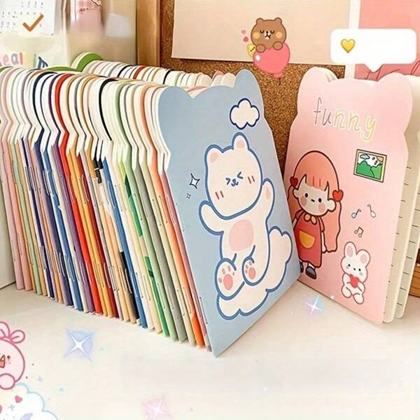 20 Stück süße Cartoon-Notizbücher, geeignet für Schule und Büro, 4 Linien, federfreie Seiten, ideal als Preise/Geschenke, Schul-Produkte für den Schulanfang