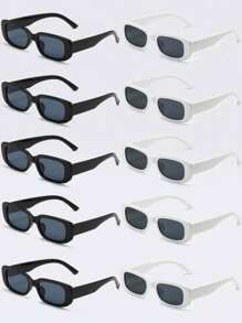 10 pièces Lunettes carrées unisexes, lunettes de mode décoratives et pour femmes, convenant pour les déplacements quotidiens, les vacances d'été à la plage, l'extérieur et les cadeaux