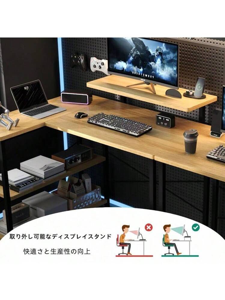 Merytes パソコンデスク 学習机 勉強机 computer desk ゲー Amazon | Merytes パソコンデスク 学習机 勉強机 computer desk
