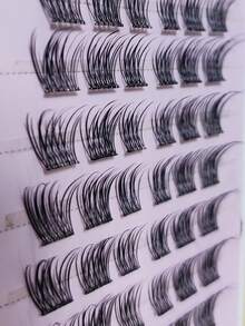 60 片自粘式自然假睫毛，易于粘贴，适合初学者的精致黑色睫毛 - C - 查看 8