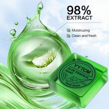 YYTCM 65g Aloe Essence Soap Bar Deep Cleansing, Hydrating Gentle Cleanser For Face, Body & Back For All Skin Types 1/2/6/12pcs - Green - View 4