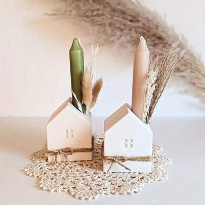 House Shaped Silicone Candle Mold, Plaster Decor Mold, Pen Holder Mold