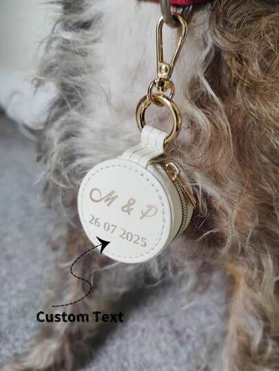 1 Personalized Wedding Ring Box - Dog Ring Box - PU Leather - Wedding Dog - Dog Collar Bag - Mini Jewelry Box - Travel