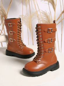 New Style Children's Casual Versatile Flat Knight Boot, Mid-Top Children Boots