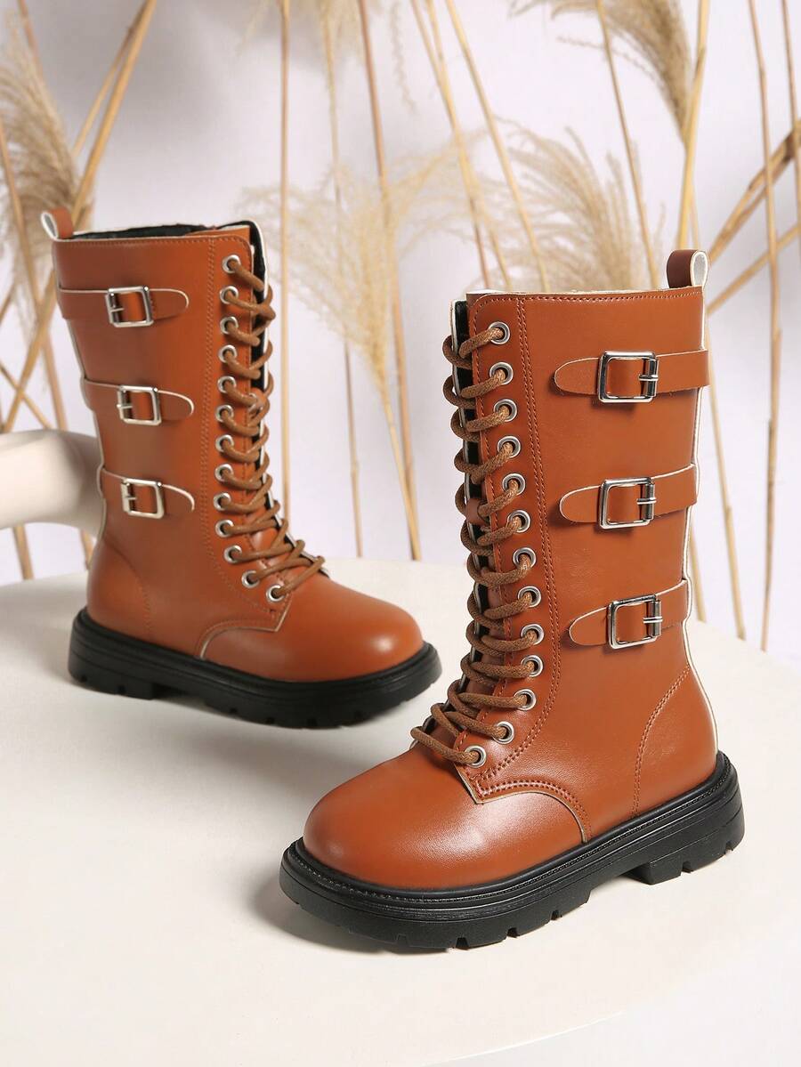 New Style Children's Casual Versatile Flat Knight Boot, Mid-Top Children Boots