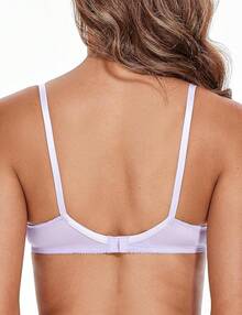 Women's Sexy 1/2 Cup Lace Bra Balconette Mesh Underwired Demi Shelf Bra Unlined See Through Bralettehalloween - Light Purple - 查看 7