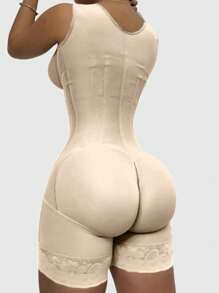 1pc Women Fajas Colombianas Moldeadoras Shapewear Tummy Control Body Shaper Girdles Post Compression Garment, Tight Zipper Closure, Bust-Open, Tummy Control, Butt Lifting, Thigh Slimming Bodysuit Lingerie,High Compression Full Body Shaper Underwear,Suitable For Various Occasions