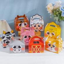 8 Stücke/16 Stücke/24 Stücke Bauernhof-Tier Party Geschenkboxen, Landhausstil Party Süßigkeiten Geschenkboxen für Geburtstagsparty Dekorationen, 8 Valentinstag Designs