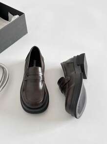 2025 Spring New Japanese Style Brown Thick Sole Increased Height Loafers, Retro British Style JK, Versatile Flats (Run Small By One Size)