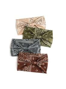 4 bentițe vintage cu model Paisley pentru fete, bentiță sport elastică casual colorată, accesorii de păr pentru yoga cu design Paisley alb-negru pentru femei, bentiță de păr de toamnă și iarnă pentru ținute de vacanță, bandane pentru femei, eșarfă la modă pentru femei, ținute de vară - Multicolor - Vizualizare 3