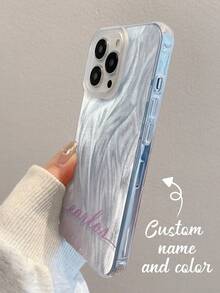 1 件定制简约 7 色银色姓名文字手机壳，厚透明防摔手机保护套适用于 、Galaxy A、S 系列