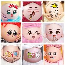 9pcs Pregnancy Belly Stickers - Hilarious Facial Expression Designs To Track Babys Growth, Adorable Maternity Stickers For Celebrating Pregnancy, Perfect Memorable Photos & Unforgettable Gifts For Expectant Moms Baby Shower Family Decorations Gifts Baby Shower Easter Gift Things For Girls/Boys - Multicolor - View 3