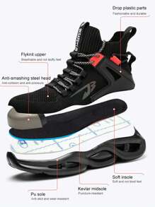 Un par de botas con punta de acero para hombres, anti aplastamiento y anti perforación, para uso diario en el almacén, entrenador de trabajo para hombres, anti deslizante para taller de forja para mujeres, botas para sitio, zapatos de trabajo para exteriores, zapatos de oficina para ir y venir, zapatos deportivos para exteriores, zapatos de senderismo para exploración al aire libre, regalos para familiares y amigos en días festivos