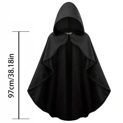 1 chiếc áo choàng kiểu Gothic cổ điển dành cho nữ, có mũ trùm đầu, thích hợp cho các bữa tiệc, trang phục Halloween, áo choàng đen mùa xuân.