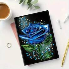 1 Set A5 Notebook With 5D Diamond Painting Peacock Theme, DIY Diamond Painting Notebook Craft Kit, Suitable For Handmade Creative Gift