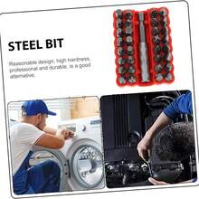 33 件套螺丝刀头套装 - 防篡改六角、星形、螺丝刀头和磁性螺丝刀头支架 - 专业手动工具 - 灰色 - 查看 8