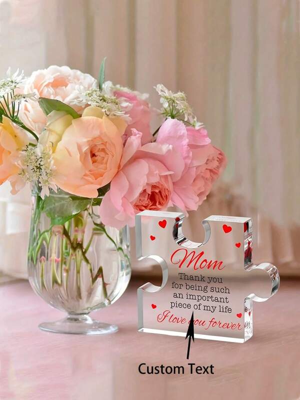 1 Piece, Carved Acrylic Puzzle - Perfect Mother's Birthday Gift - Commemorative Decoration Gift - Inspiring And Creative Small Gift - Holiday Accessories And Party Supplies