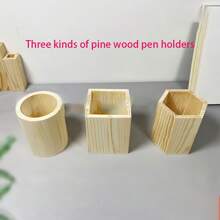 1 قطعة حامل أقلام بنمط الخشب DIY ، قاعدة خشبية لتخزين على المكتب بصورة عمودية، مساحة خشبية للرسم بالطين والفسيفساء اليوم الوطني