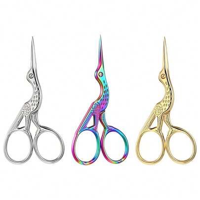 Tesoura De Alfaiataria Pássaro Com Cortador Bordado Croche Design de Sobrancelhas Garça