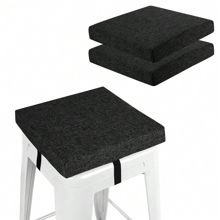 Square Bar Stool Cushions Non-Slip Chair Pads With Ties 2" Thi Chair Cushions Set Of 2 With Hine Washable Cover 12"" X 12"" - Multicolor - View 1