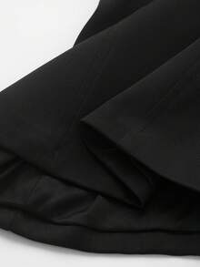 女士夏季休闲纯色蝴蝶结装饰吊带背心 - 黑色 - 查看 4