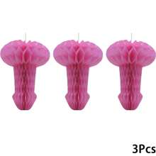 单身派对装饰，1 件/6 包单身派对用品，悬挂式蜂窝绒球粉色背景适用于新娘送礼会、单身派对、单身派对配饰、单身派对配饰、新娘婚礼订婚粉红玫瑰粉色生日，将香蕉别在帅哥身上游戏新娘送礼会婚礼订婚派对游戏女孩之夜 - 彩色 - 查看 15