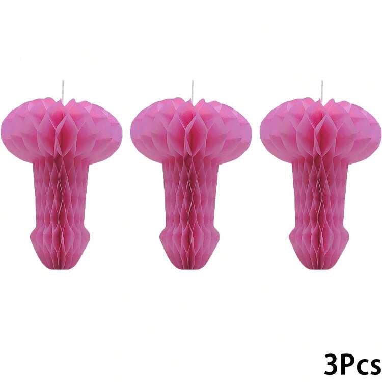 Decorações para Despedida de Solteira, 1 Peça/6 Pacotes de Suprimentos para Despedida de Solteira, Pompom de Favo de Mel Suspenso, Bottom Rosa Adequado para Chá de Panela, Festa da Galinha, Acessórios de Festa da Galinha, Acessórios de Despedida de Solteira, Noiva Casamento Noivado Rosa, Jogo de Colocar a Banana no Gato, Jogos de Festa de Casamento, Festa de Noivado, Noite das Meninas - Multicolorido - Visão 15